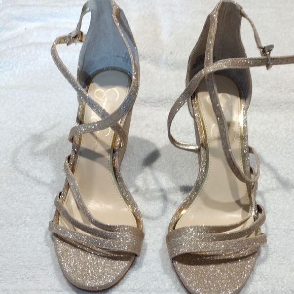 Jessica Simpson Shoes - Jessica Simpson, Elegant And Vibrant Glitter Strappy Sandals